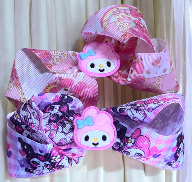 12 Moños Sanrio Dobles con Carita Hermosa $6.9 c/u