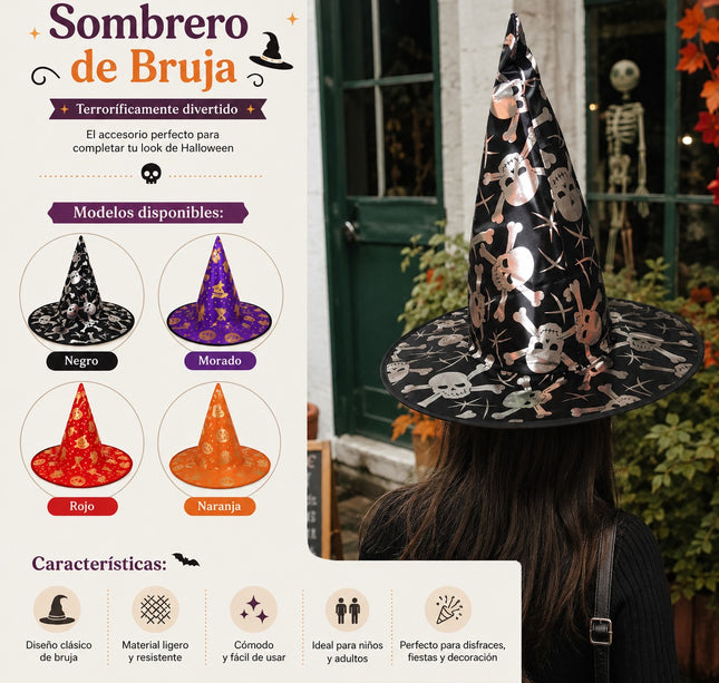12 Sombreros Halloween Brijutas Decorados $15 c/u