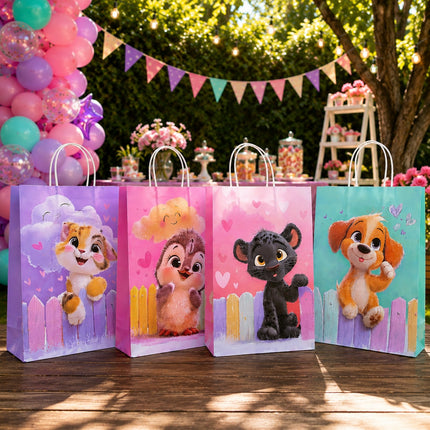 12 Bolsas Mascotas Papel Grandes para Regalo $7.95 c/u