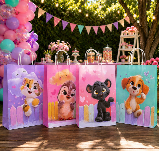 12 Bolsas Mascotas Papel Grandes para Regalo $7.95 c/u
