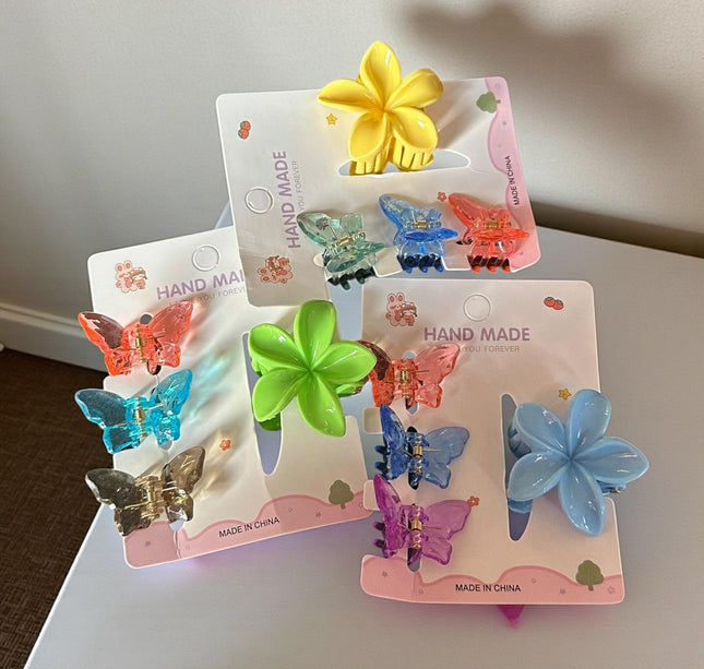 12 Sets Pincita Hawaiana con 3 Mariposas $6.5 c/u