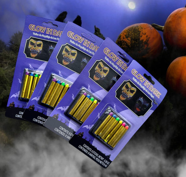 12 Pinturas para rostro Halloween en barra $14.3 c/u