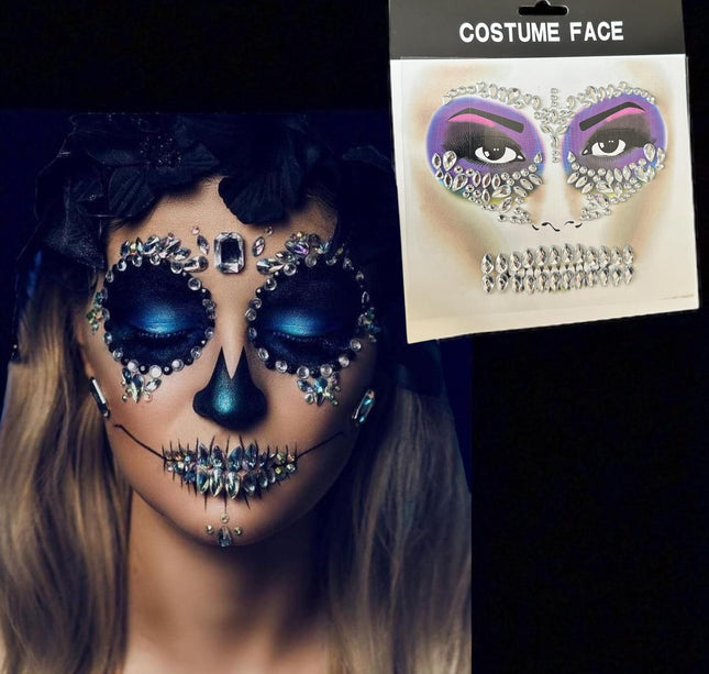 12 Sets  Rostro Pedreria Catrinas Halloween $16 c/u