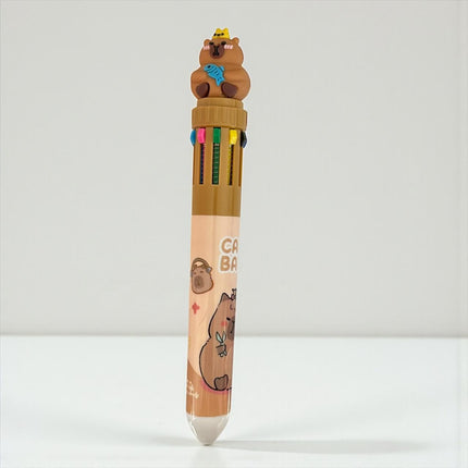 36 Lapiceros Capibaras Multitintas con 10 colores $10.9 c/u