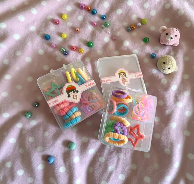 12 Estuches de Accesorios de Cabello Ligas,Donitas y Piojitos $8.5 c/u