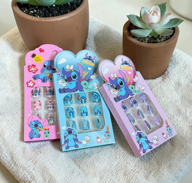 12 Sets de Uñas Sticht para Niñas $6 c/u