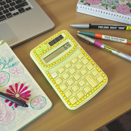 3 Calculadora Decorada Pedreria y Flor $39 c/u
