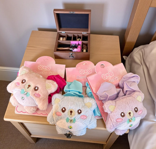 12 Scrunchies Peluche Ositos $17 c/u