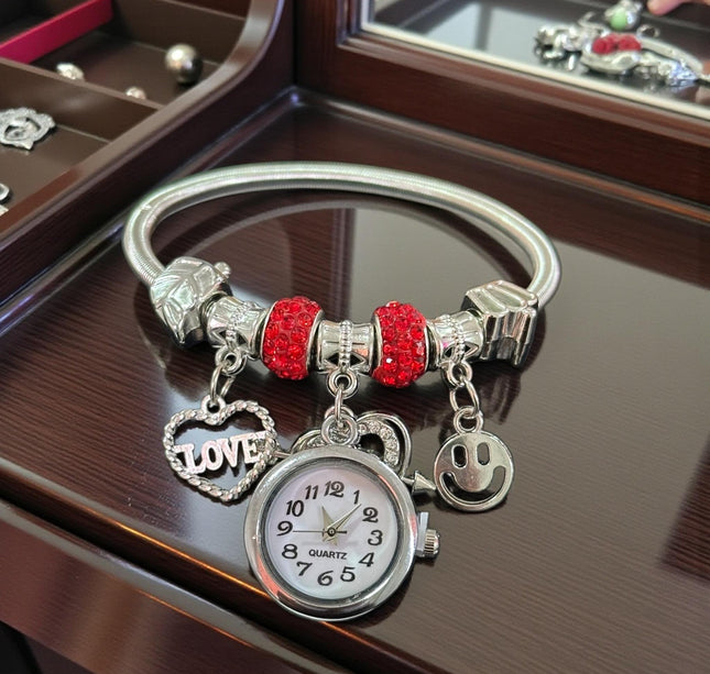 12 Pulseras Pandoras San Valentin con Reloj $37 c/u