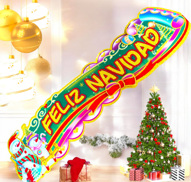 6 Letrero Feliz Navidad 80 centimetros $17.8 c/u