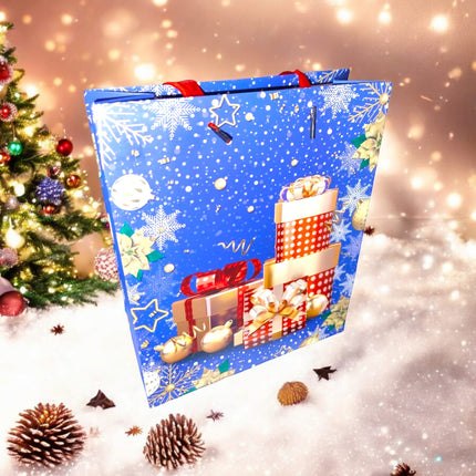 12 Bolsas de regalo Navideñas 3D 22cm x 20 cm $14.9 c/u