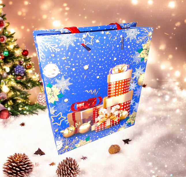 12 Bolsas de regalo Navideñas 3D 22cm x 20 cm $14.9 c/u