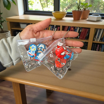 12 Dúos Gomas y Sacapuntas Superheroés $9.5 c/u