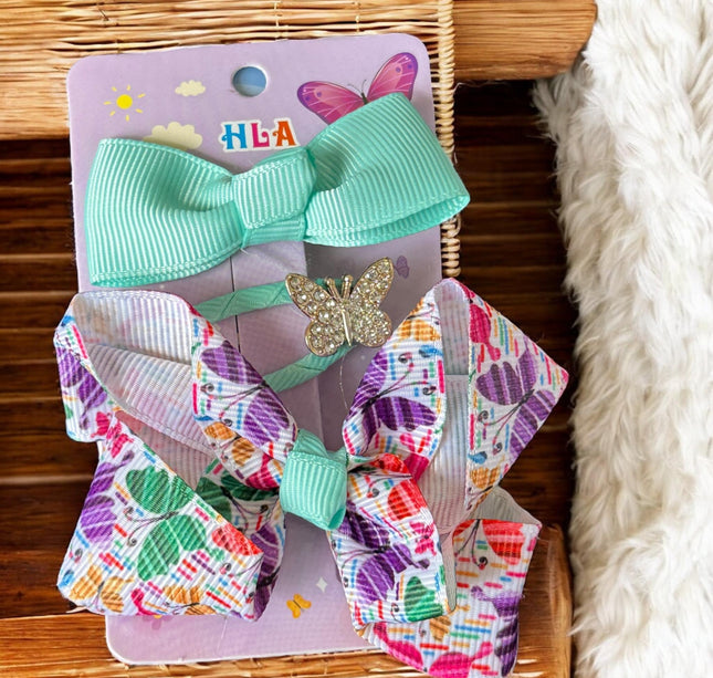 12 Sets de Pasadores con Moños Mariposas $5.9 c/u