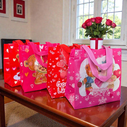 12 Bolsas Reutilizables Ositos "San Valentin" $5.9 c/u