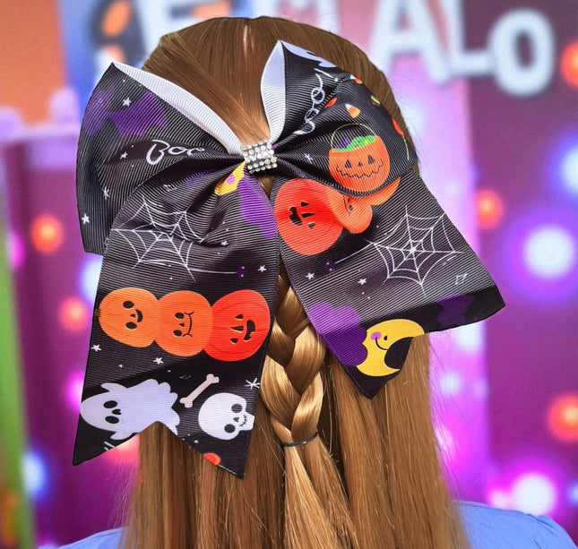 12 Moños Halloween Grandes Estampados $10 c/u