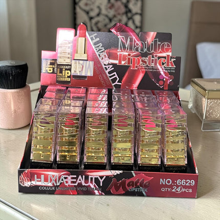 12 Labiales Matte Dorados Huxia $11 c/u