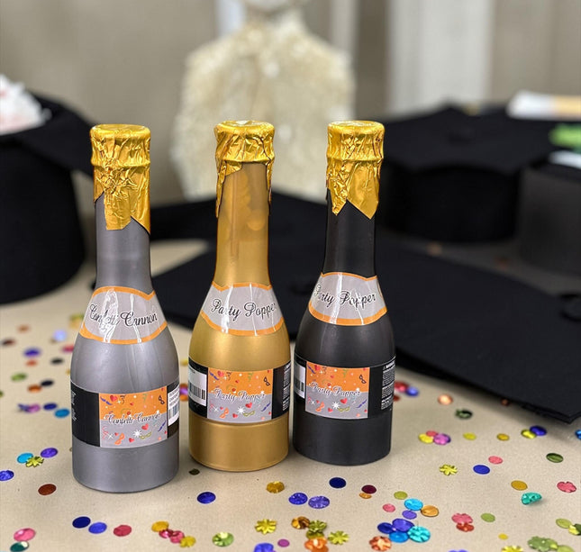 3 Mini Champange Reventadora de Confetti $33 c/u