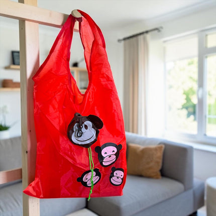 12 Bolsas con Funda Animalitos, Reulizable de Bolsillo 50cm*37cm $20 c/u