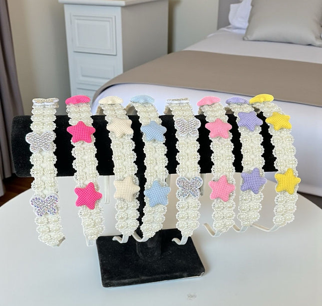 OFERTA!!! 12 Diademas Decoradas Perlas (Modelo Variado) de $9.75 A SOLO $7.42 C/U