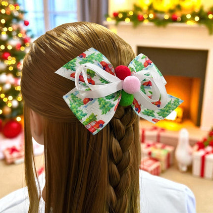 12 Moños Dobles Navideños con PomPom $6.5 c/u