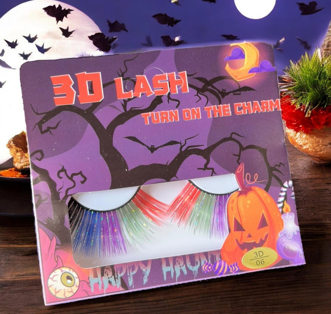 12 Pestañas Halloween Colores $9 c/u