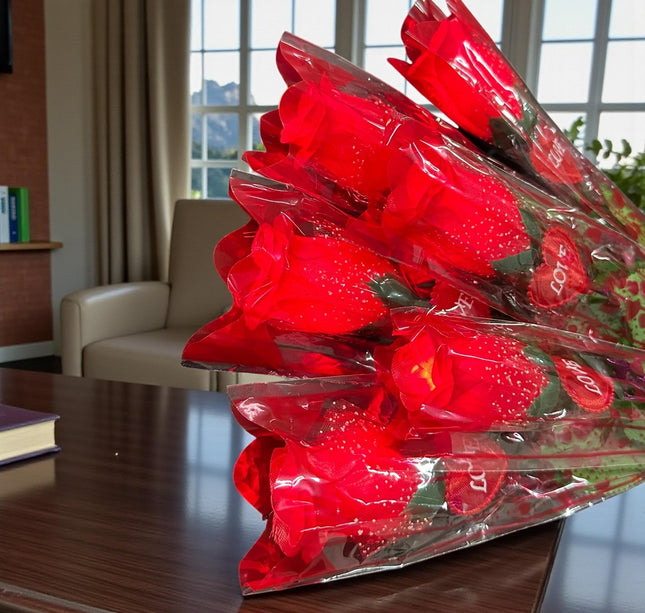 12 Rosas con Luz "Love" San Valentin $15 c/u