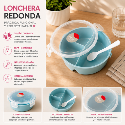 Exclusivo Tienda en linea 💥💎Lonchera con 3 Divisones y Cuchara