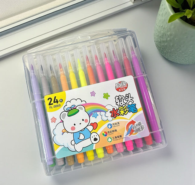 Exclusivo Tienda en linea 💥💎Estuche con 24 Plumones de Colores Punta Fina