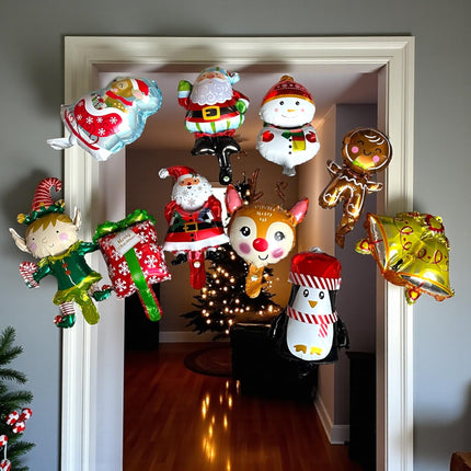 10 Globos Navideños Figuras $3 c/u