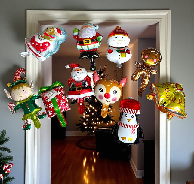 10 Globos Navideños Figuras $3 c/u