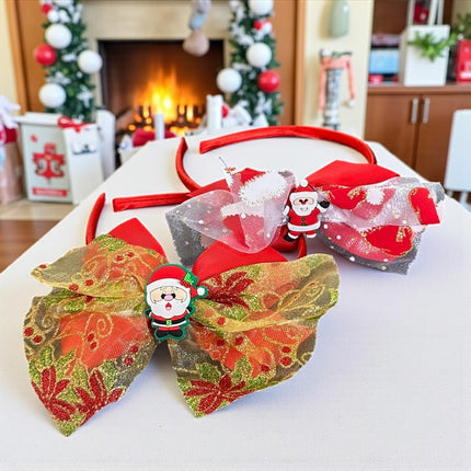 12 Diademas con Moños Navideños Brillos $9 c/u