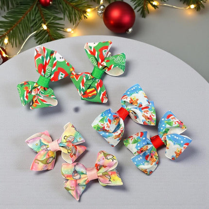 12 Pares de moñitos Santa Navideños $5.6 c/u