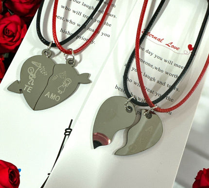 12 Sets 2 Collares Corazón Parejas "Te Amo" $11.25 c/u