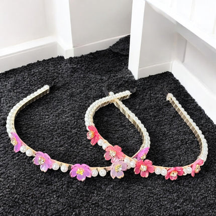 12 Diademas Premium Perlas y Flores $11.5 c/u