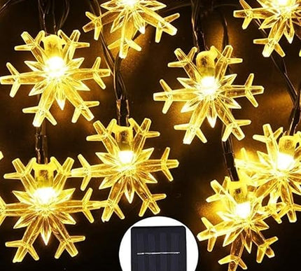 Serie de Luz Solar copos de Nieve calida 5M