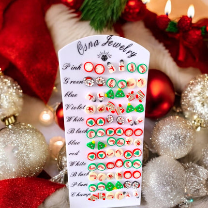 36 Pares Aretes Navideños