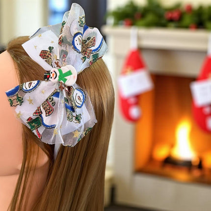 12 Diademas con Moños Navideños Brillos $9 c/u