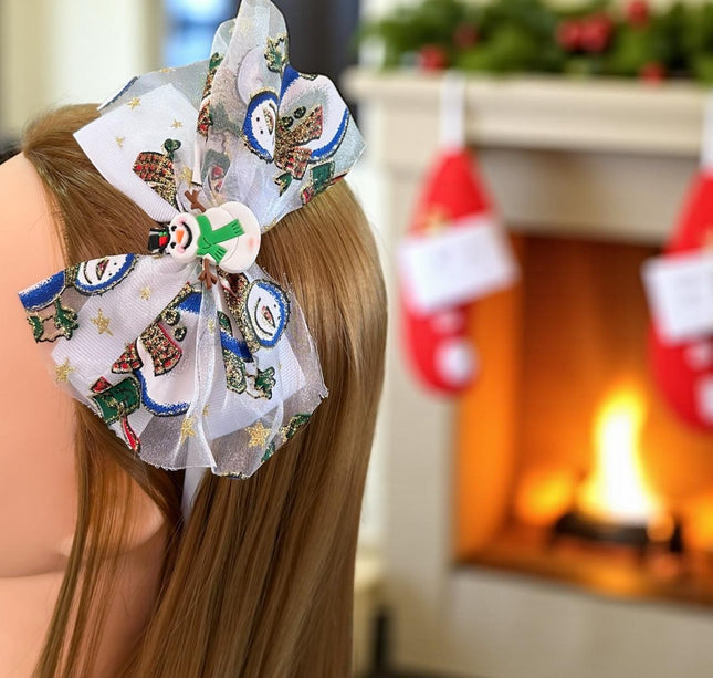 12 Diademas con Moños Navideños Brillos $9 c/u