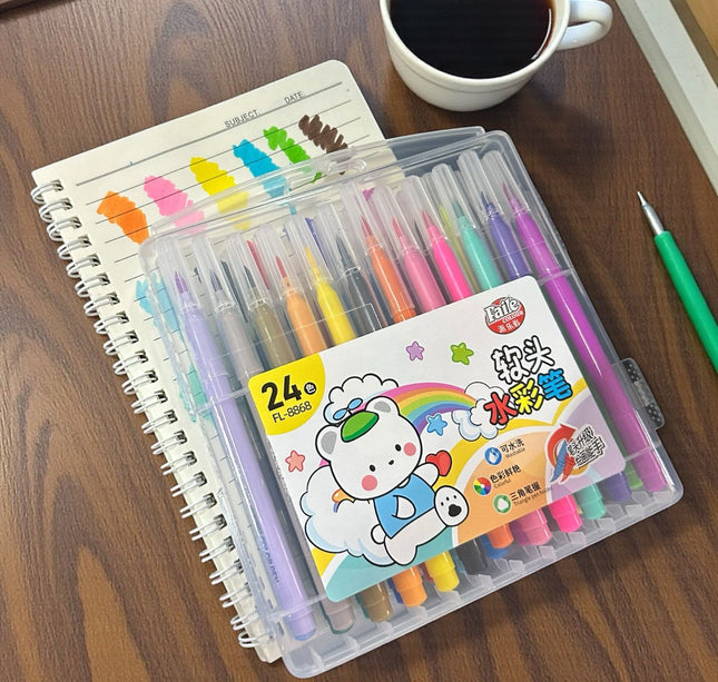 Exclusivo Tienda en linea 💥💎Estuche con 24 Plumones de Colores Punta Fina