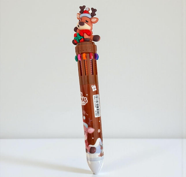 36 Lapiceros Multitntas Navideños con 10 Colores $14.58 c/u