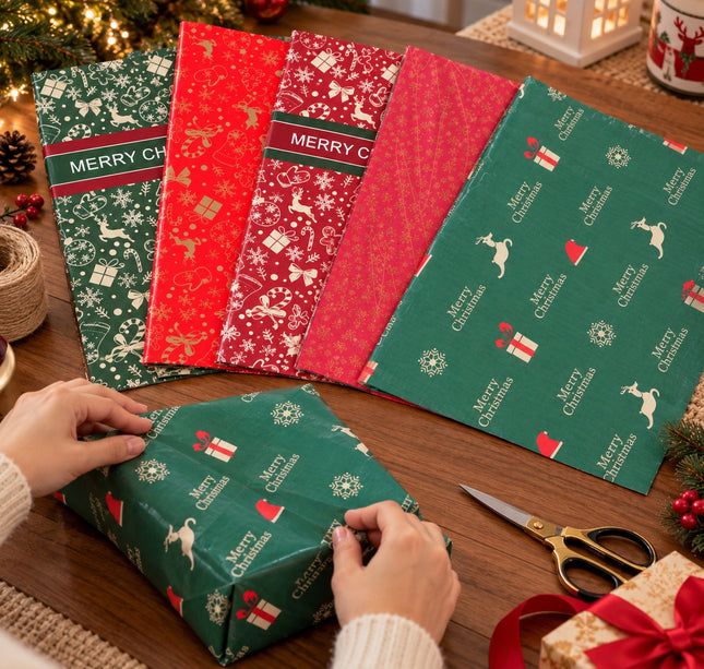 20 Papel Coreano con diseño Navideño $3.75 c/u