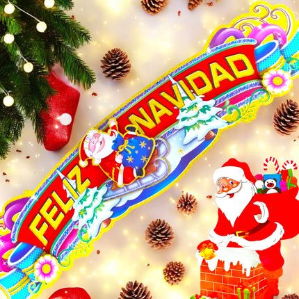 6 Letrero Feliz Navidad 80 centimetros $17.8 c/u