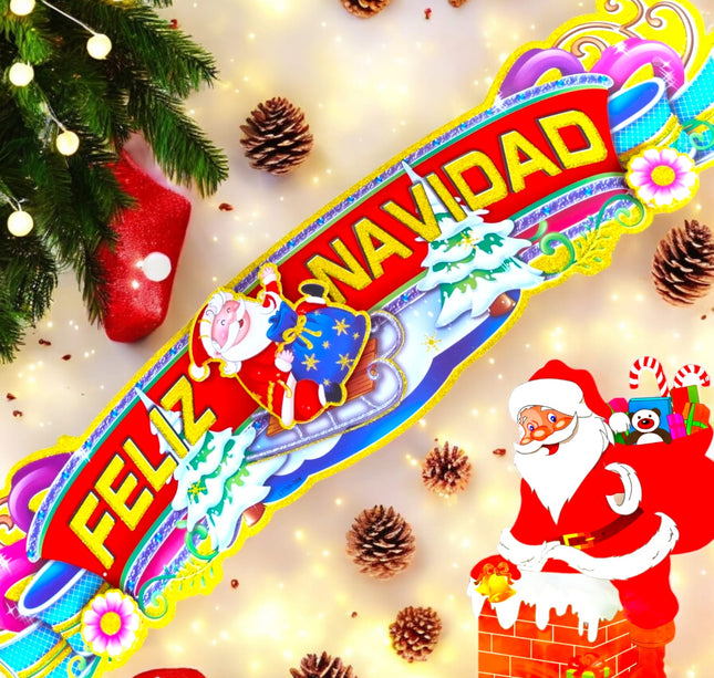 6 Letrero Feliz Navidad 80 centimetros $17.8 c/u