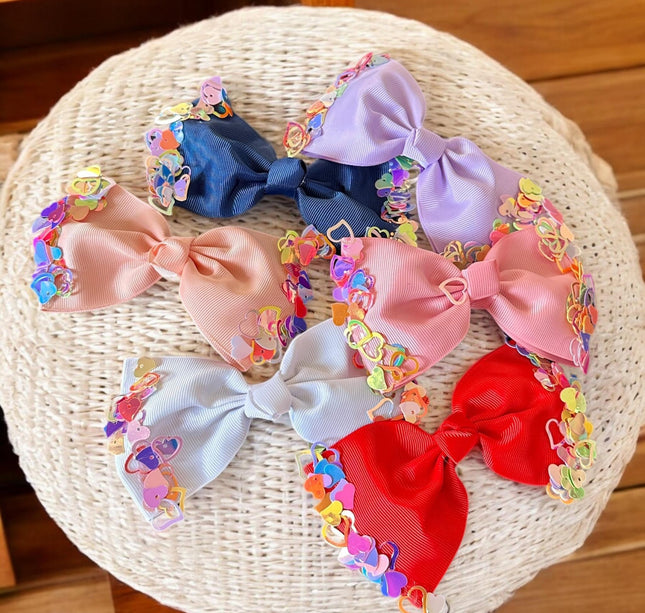 12 Moños Hermosos con Corazones $6.9 c/u