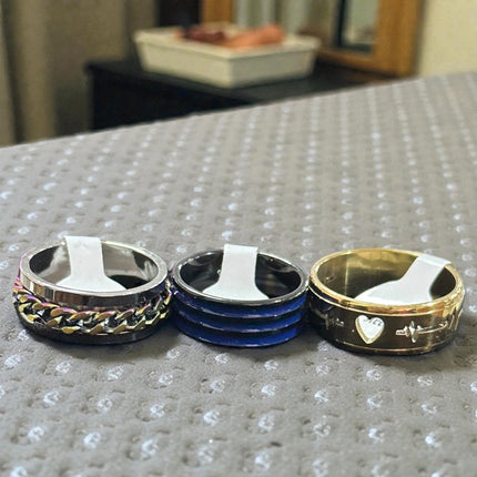 100 Anillos Acero Inoxidable Colores/Relieves Hombre $5.9 c/u