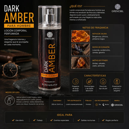 Loción para Hombre "Dark Amber" 250ML Grenobil