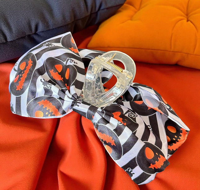12 Pinzas Moños Halloween Estampados $8 c/u