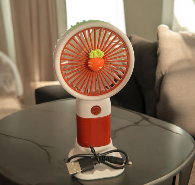 Ventilador Frutitas de Mano Colores con Base