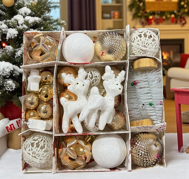 Set Navideño Esferas y Decoraciones Brillos